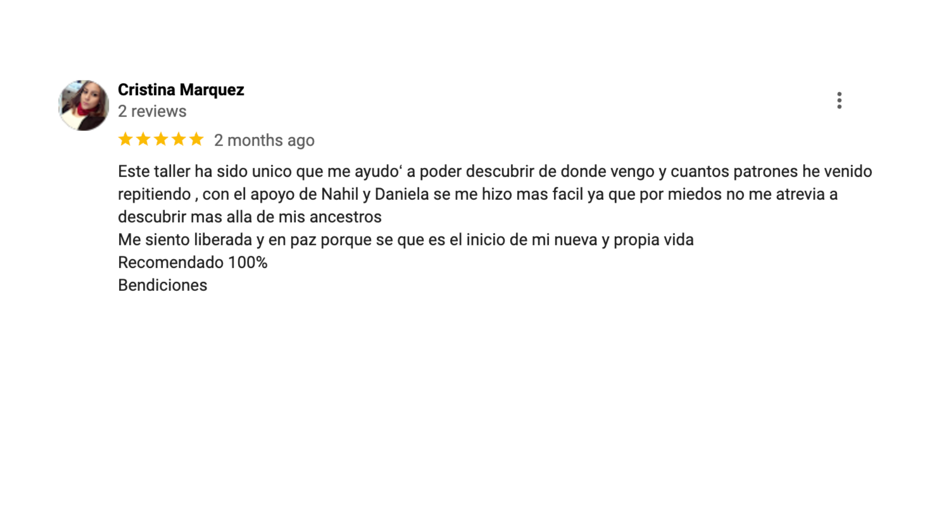 Testimonio de Cristina Márquez